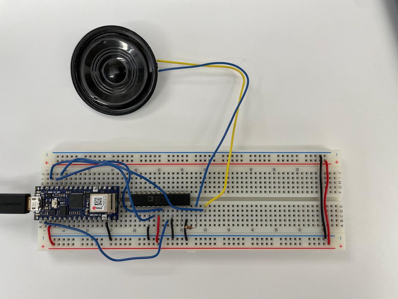 SPI digital pot breadboard layout